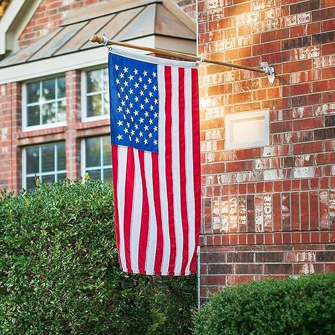 American Flag 4x6 Ft Indestructible Outdoor, Long Lasting, Heavy Duty, TearProof Polyester, Fade Resistant, High Wind US Outside Flags with Embroidered Stars, Sewn Stripes, Brass Grommets