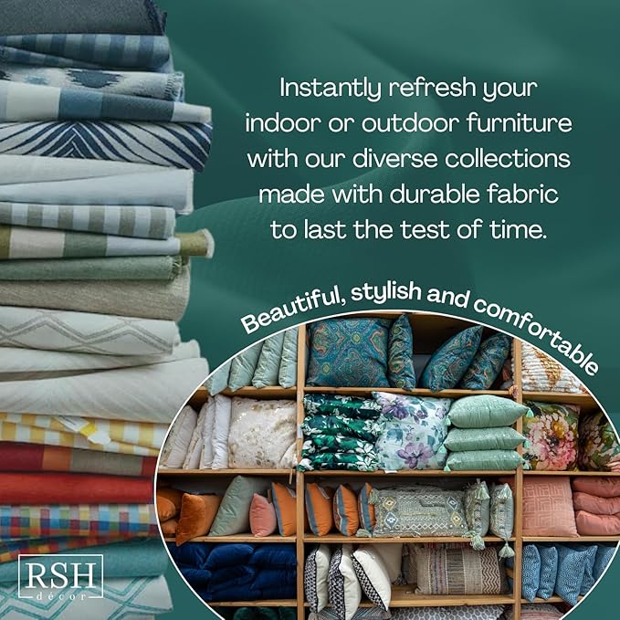 RSH DECOR: Square Throw Pillows Set of 2 | 20” x 20” | All-Weather Spun Fabric | Water and Fade-Resistant | Outdoor Accent Pillows for Patio Furniture | Yellow
