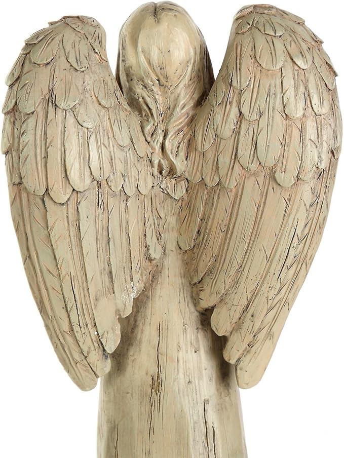 Topadorn Angel Statue Decoration for Garden, Lawn, Home & Patio, Standing Angel Memorial Resin Figurine Ornament, Waterproof Angel Antique Sculpture Stone, 13''H