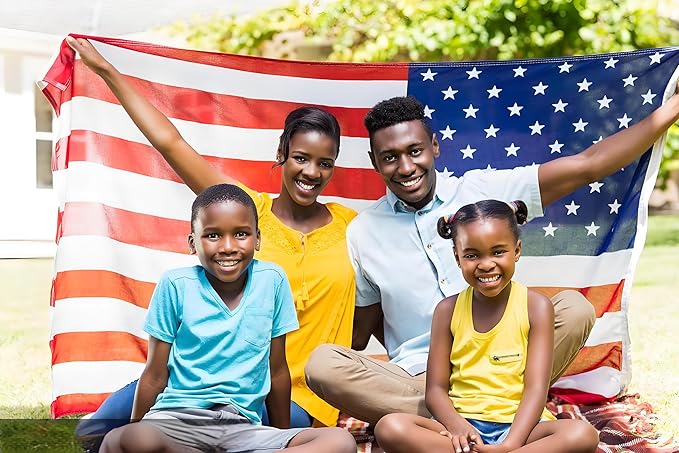 American Flags for Outside 8x12 Ft; American Flags 8x12 Outdoor Heavy Duty. Durable 250D Polyester US flags with Premium Embroidered Stars, Sewn Stripes, Brass Grommets, and Vibrant Colors.