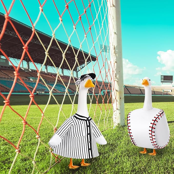 Abbylike 2 Set Baseball Goose Outfit Baseball Costume Lawn Porch Game Day Clothes for 23" Goose Outdoor Patio Yard Lawn Art Ball Celebrations Decor