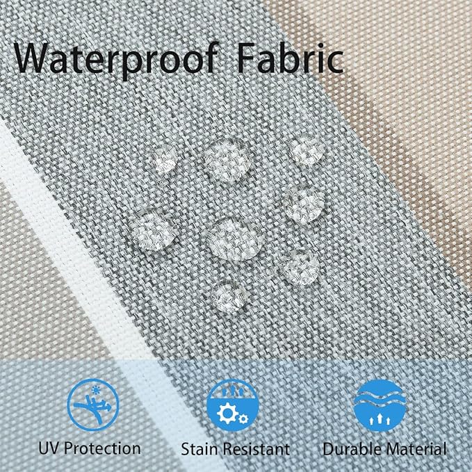 Outdoor Throw Pillows Water Resistant 18x18 inch,Decorative Throw Pillow with Insert Set of 2,Hidden Zipper Headrests for Patio Furniture Sofa Couch Chair(Gray Stripe)
