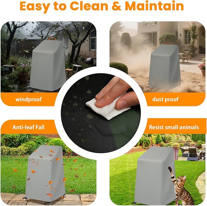 Deep Fryer Cover for Bayou Classic 700ā701 | Waterproof Grill & 4 Gallon BBQ Cover with Reflective Handle, Windproof Straps & Drawstring | Outdoor Flat Top Fryer Cover (NO Side Shelf/Cart)