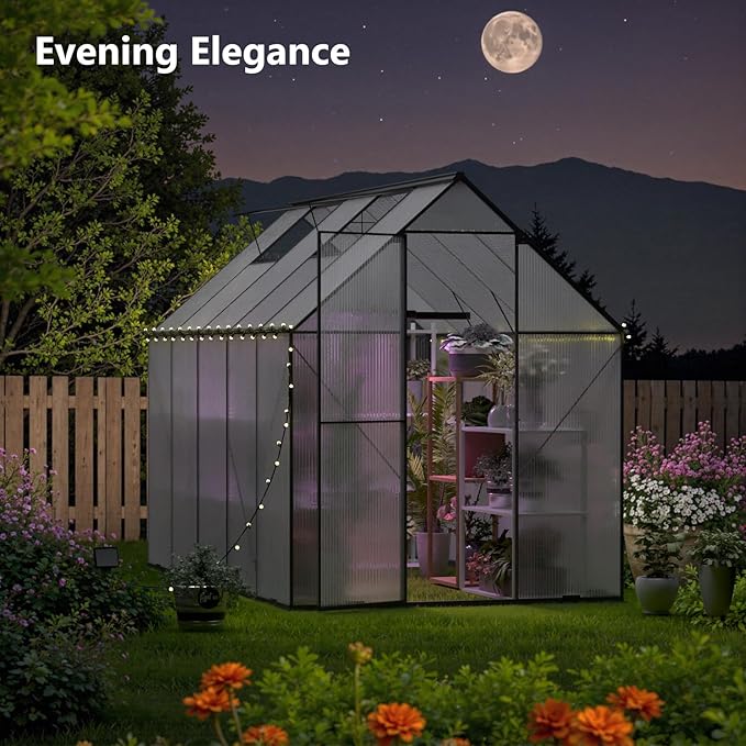Greenhouses for Outdoor 6x10 FT, Heavy Duty Polycarbonate Greenhouse, Walk-in Garden Greenhouses, Large Green House for Outside, Backyard Green House