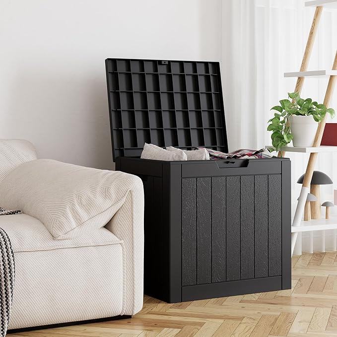 Outdoor Storage Box,2 Packs 31 Gallon Deck Box, Large Resin Storage Cabinet for Gardening Tools, Patio Pillow, Lockable, Waterproof and UV Resistant