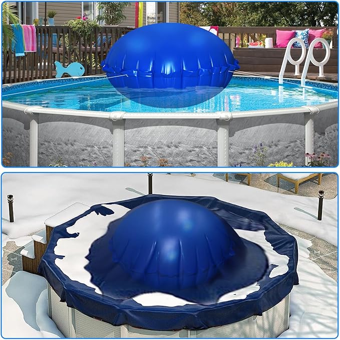 6ft Dia Pool Pillows, Pool Air Pillow, Inflatable Pool Pillows for Above Ground Pools, Winter Swimming Pool Closing Winterizing Kit with Ropes,PVC Ice Equalizer Pillow for Support Swimming Pool Covers