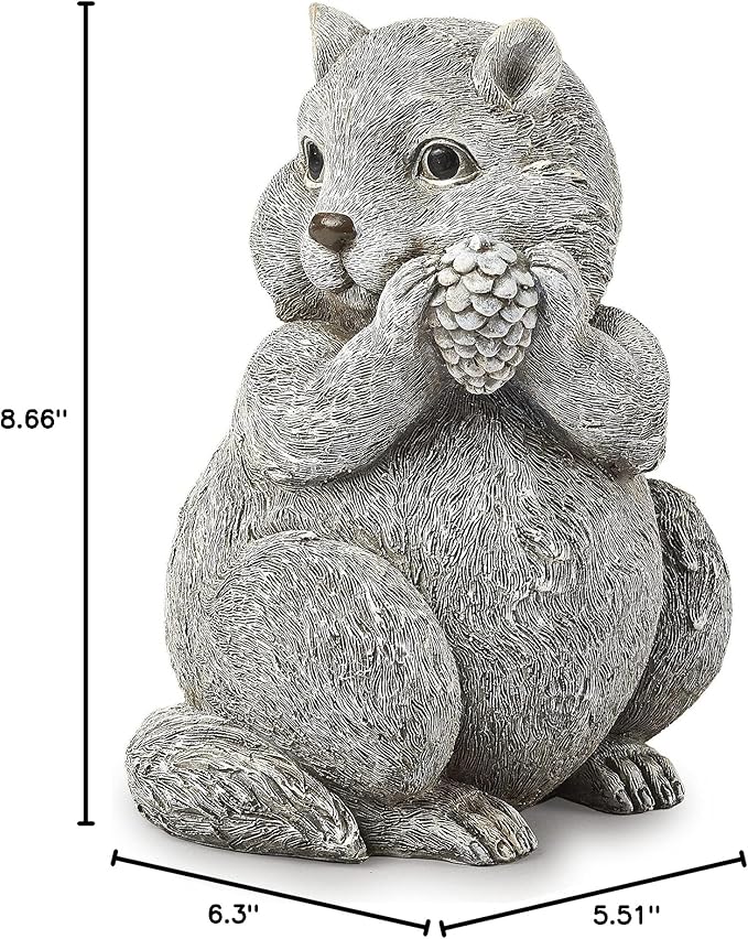 Roman Garden - Chipmunk Statue, 8.75" H, Pudgy Pals Collection, Resin and Dolomite, Decorative, Garden Gift, Home Outdoor Decor, Durable, Long Lasting