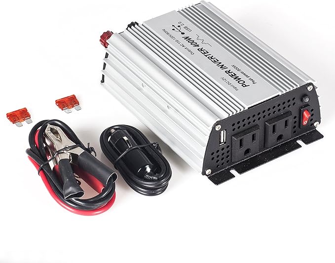 400W Power Inverter DC 12V,Output 110V-120V AC Car Inverter with USB Car Adapter