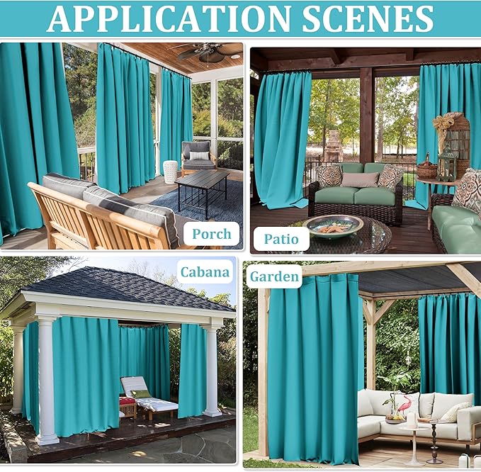 Gazebo Universal Replacement Privacy Curtain,10'Ć10' Gazebo Outdoor Waterproof Curtains, 4-Panels Sidewall Curtains with Double Zipper for Patio Canopy, Garden and Backyard (Curtain Only)