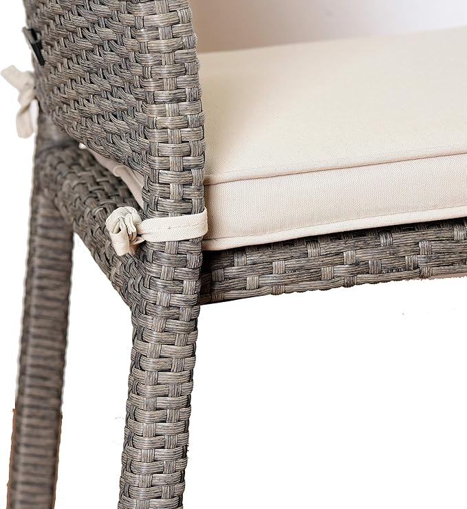 Amazonia Jefferson 11-Piece Patio Extendable Dining Table Set | Light Grey Wicker Chairs with Cushion | Ideal for Outdoors and Indoors
