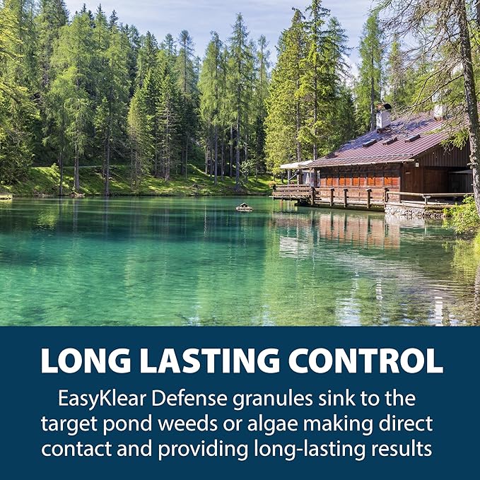 Airmax EasyKlear Pond & Lake Algae & Weed Vegetation Control, 2-in-1 Broad Spectrum Aquatic Herbicide & Algaecide Granular Water Treatment, 15 Pounds