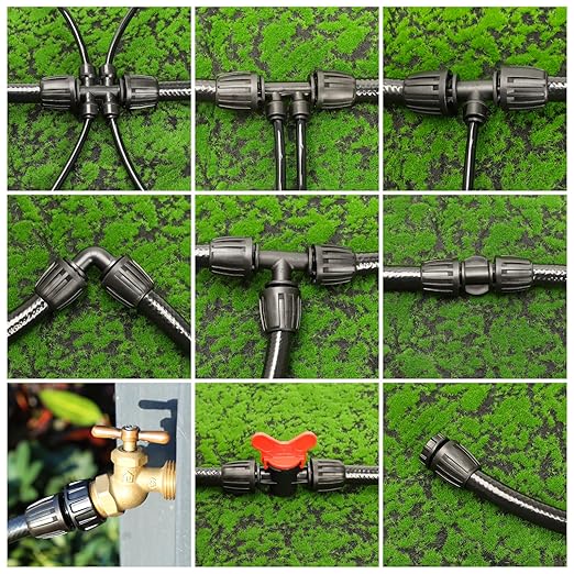 MIXC 1/2 inch Drip Irrigation Elbow Fittings, Anti-Drop Lock Barbed Elbow (1/2" ID x0.67 OD), for 1/2'' Irrigation Tubing Anti-Leak Irrigation System Elbow Fittings 6 Pack