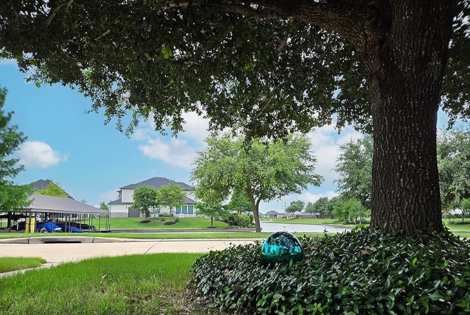 Lulu Decor, Size 12 Teal Stainless Steel Gazing Mirror Ball, Smooth Reflective Shiny Garden Decoration Globe