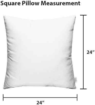 RSH DECOR: Sunbrella Square Throw Pillows Set of 4 | 24" x 24" | Water and Fade-Resistant Performance Fabric | Outdoor Pillow Covers with Down-Alternative Inserts | Made in USA (Cast Charcoal Grey)