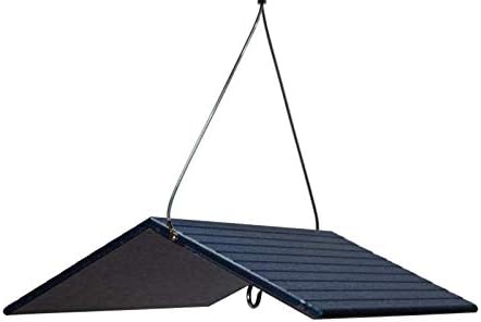JCs Wildlife Poly Weather Cover - Rain Guard - Hang Bird Feeder or House Underneath for Protection from Rain or Snow - Easy to Clean and Use (Large, Blue)