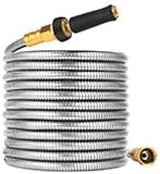 Metal Garden Hose 175 FT - 304 Stainless Steel Water Hose 175 FT - Expandable Short Flexible Garden Hose,no Kink Explosion, no Bite
