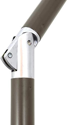 California Umbrella 9' Rd Pacific Trail Series Aluminum Patio Umbrella, Crank Lift, Push Button Tilt, Black Finish, Sunbrella Cabana Regatta fabric