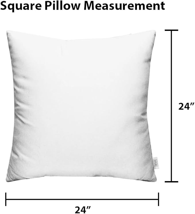 RSH DECOR: Sunbrella Square Throw Pillows Set of 2 | 24" x 24" | Water and Fade-Resistant Performance Fabric | Outdoor Pillow Covers with Down-Alternative Inserts | Canvas Air Blue