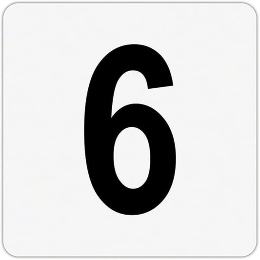 Plastic Overlay - Pool Depth Markers for Pool and Spas - Numeral Numbers # (#6)