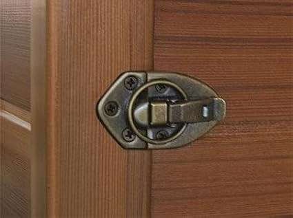 trust4care 3-Pack Hasp and Staple Lock for Steam Room Sauna Spa Wood Wall Panels - Repair Replacement Sauna Accessories, Rust-Resistant Durable Zinc Plated Security Buckle Latch Clamps (Black)