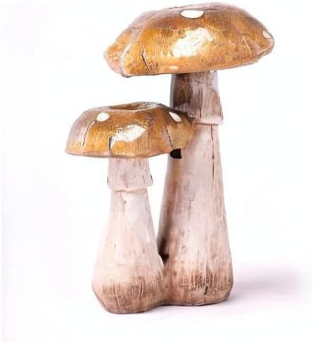 SEINHIJO Mushroom Decor Sculpture Garden Gifts Statue Outdoor Fairy Figurine Modern Patio Arts Polyresin 7.1inch