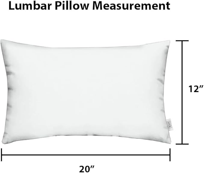 RSH DECOR: Lumbar Throw Pillows Set of 4 | 20” x 12" | All-Weather Spun Fabric | Water and Fade-Resistant | Outdoor Support Pillows for Patio Furniture | Watermelon Sundial