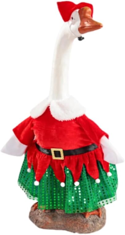 Christmas Porch Goose Outfit - 23" Goose Costume Festive Outfit for Cement Plastic Porch Goose Statue – Funny Outdoor Christmas Decor,Lawn Yard Decor,Patio & Garden Party