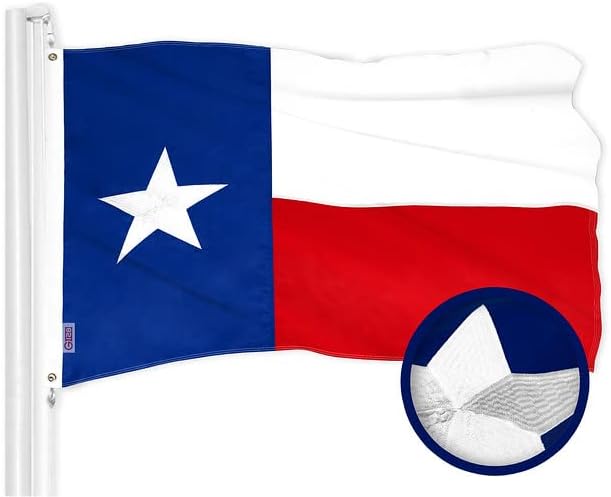 G128 Combo Pack: USA American Flag 2x3 Ft Embroidered Stars & Texas Flag 2x3 Ft Embroidered