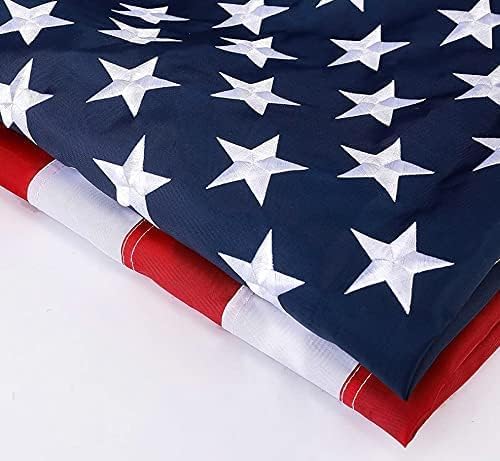 American Flag 8x12 ft: Long Lasting US Flag, Heavy Duty Nylon, Embroidered Stars, Sewn Stripes, Brass Grommets, UV Protection Perfect for Outdoors! USA Flag