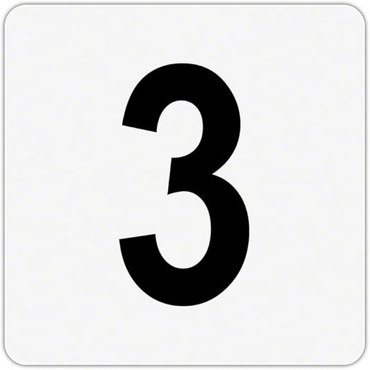 Plastic Overlay - Pool Depth Markers for Pool and Spas - Numeral Numbers # (#3)