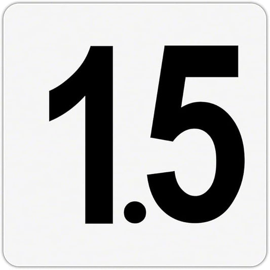 Plastic Overlay - Pool Depth Markers for Pool and Spas - Numeral Numbers # (#1.5)