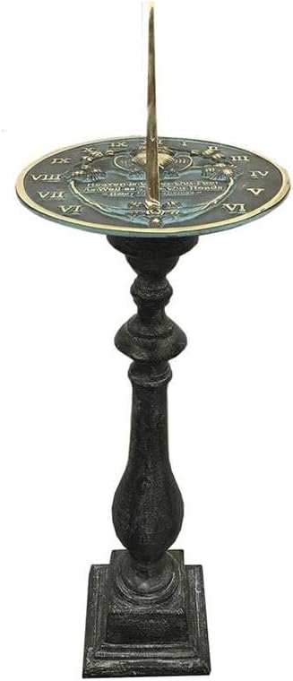 Rome Cast Aluminum Spindle Pedestal for Sundials, Antique, 21.5" H (B30)