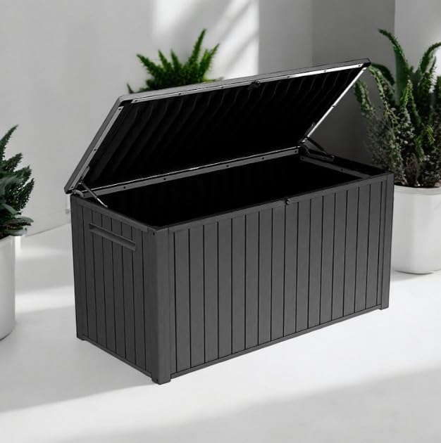 Outdoor Storage Deck Box, 170 Capacity, 27.7L x 57W x 29H inches (Graphite)
