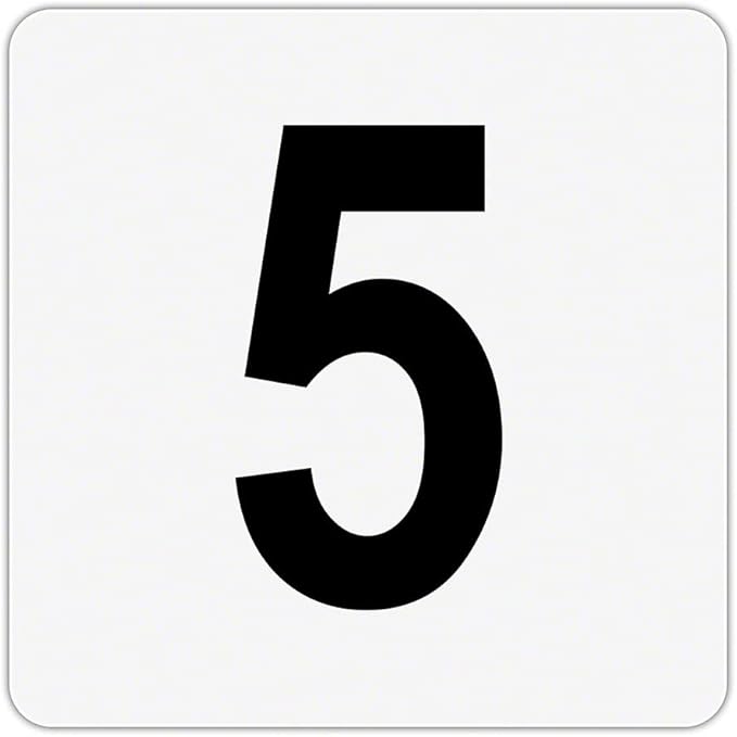 Plastic Overlay - Pool Depth Markers for Pool and Spas - Numeral Numbers # (#5)