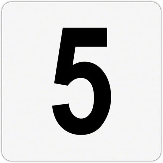Plastic Overlay - Pool Depth Markers for Pool and Spas - Numeral Numbers # (#5)