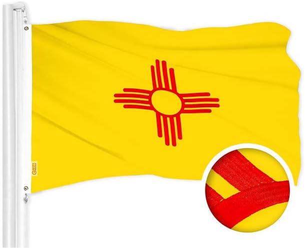 G128 Combo Pack: USA American Flag 3x5 Ft Embroidered Stars & New Mexico State Flag 3x5 Ft Embroidered