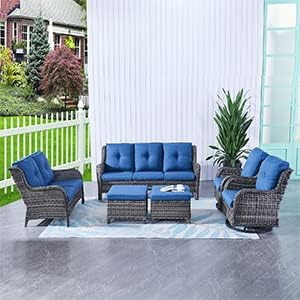HUMMUH Outdoor Loveseat Sofa 2-Seat PE Rattan Patio Love Seat with Cushions,Deep Seat High Curved Back Armset Sectional Couch for Patio,Garden,Yard,Porch