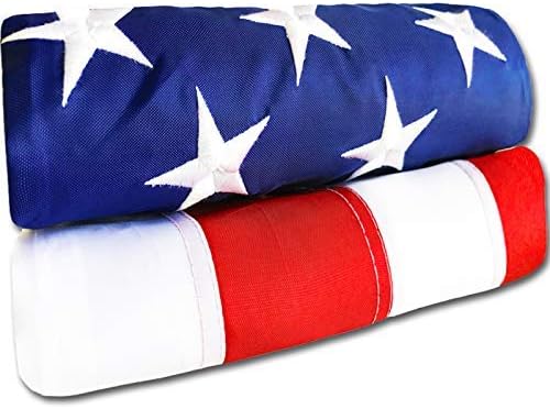 American Flag - Heavy-Duty US Flag - Embroidered Stars - Nylon USA Flag Built for Outdoors - Sewn Stripes - UV Protection - Brass Grommets (6x10 ft)