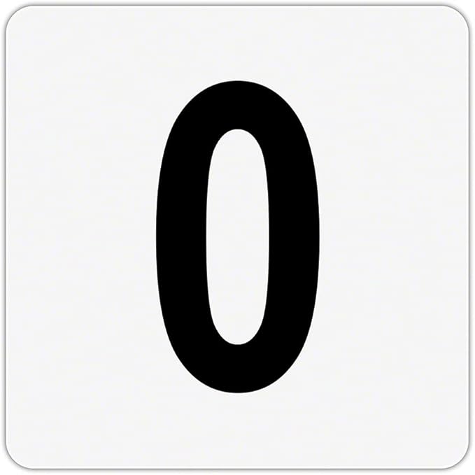 Plastic Overlay - Pool Depth Markers for Pool and Spas - Numeral Numbers # (#0)