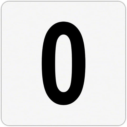 Plastic Overlay - Pool Depth Markers for Pool and Spas - Numeral Numbers # (#0)