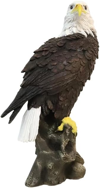 Garden Decor Sculptures Statues Outdoor, Bald Eagle Statue Christmas Animal Decoration, Home Patio Decor Gardening Gifts for Porch,12.99Inch Tall