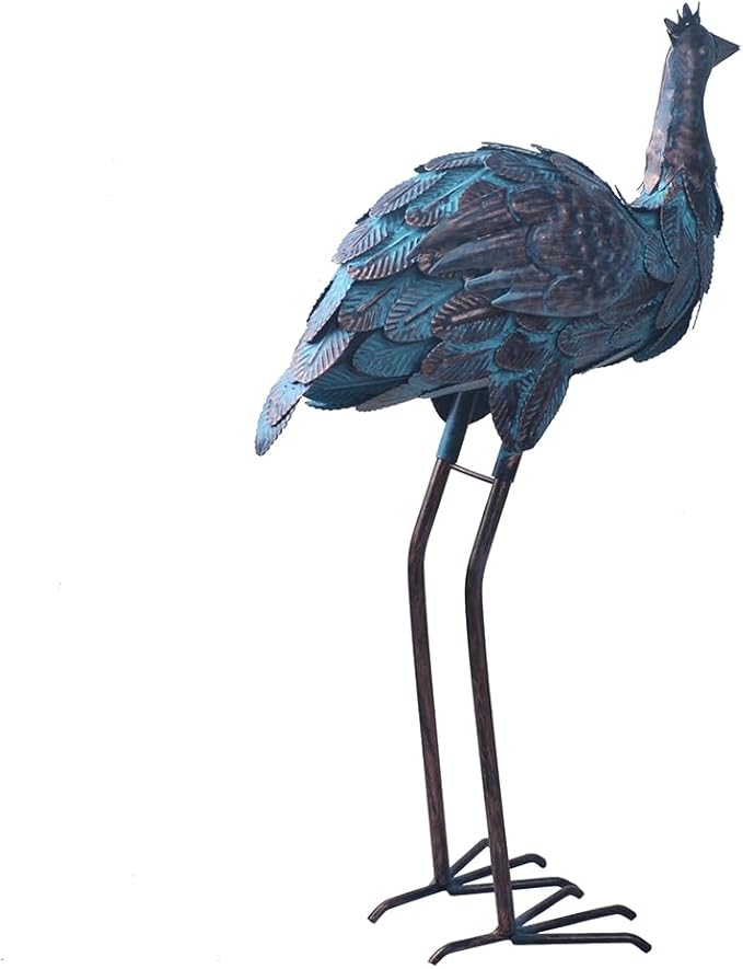 Ostrich Statue Metal Retro Style Ostrich Sculpture Garden Decoration Metal Yard Art for Patio Lawn Backyard Outdoor Indoor Decoration