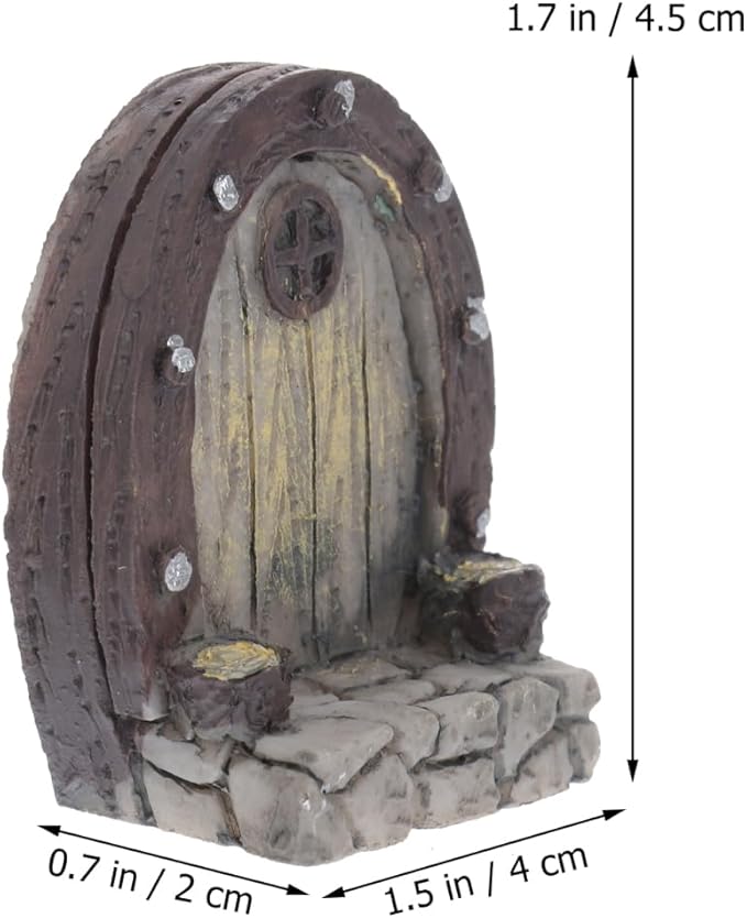 Mipcase Mini Garden Furniture Resin Simulation Wood Door for Micro Landscapes 5pcs Miniature Door Decorations for Fairy Garden Accessories and Pot Plants