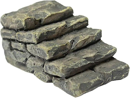 1Pc Gray Outdoor Miniature Resin Bridge Stair Stone Straight Bridge Stairs Stone Steps Garden Fairy Ornament Flower Pot Plant Micro Landscaping Decor Bonsai Craft Straight Stairs Statues Décor