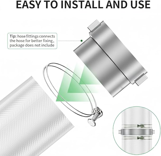 1.5" x 100' Pool Backwash Hose: Pool Drain Hose, Sump Pump Hose with Heavy-Duty 3-Layer, Lightweight, Kink-Resistant for Pool Drain, Irrigation, White