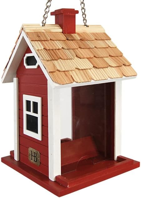 Home Bazaar Holiday Bird House and Feeder Kit, Red