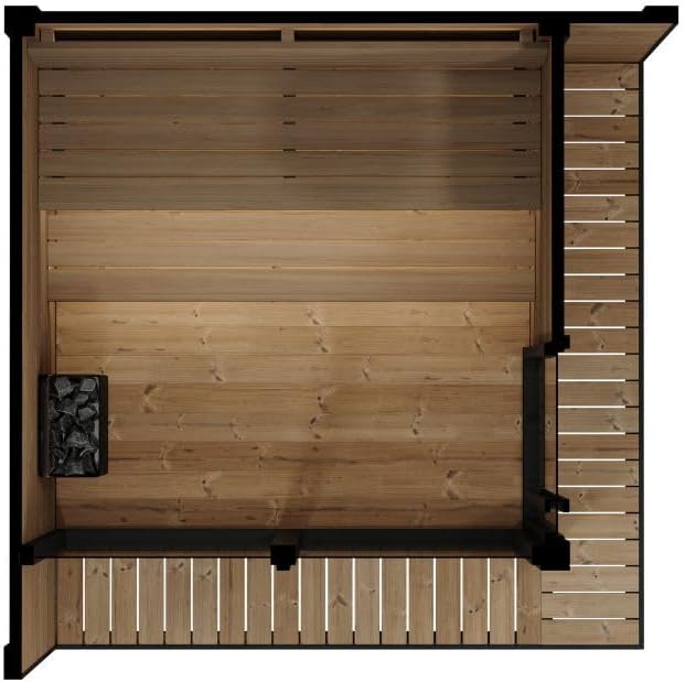 GL6 Outdoor Sauna Kit, Garden Luxury-Series Outdoor DIY Sauna Kit, Thermo-Spruce, up to 6 Persons Bundles (Sauna Heater and Sauna Stones Included) (HIVE MINI 11 WiFi - White)