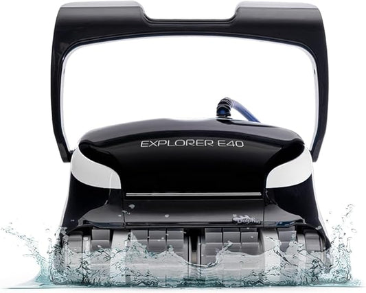 Dolphin Explorer E40 Automatic Robotic Pool Vacuum Cleaner with Wi-Fi, Wall Climbing Capability, Waterline Scrubber Brush, Ideal for Inground Pools up to 50 FT in Length