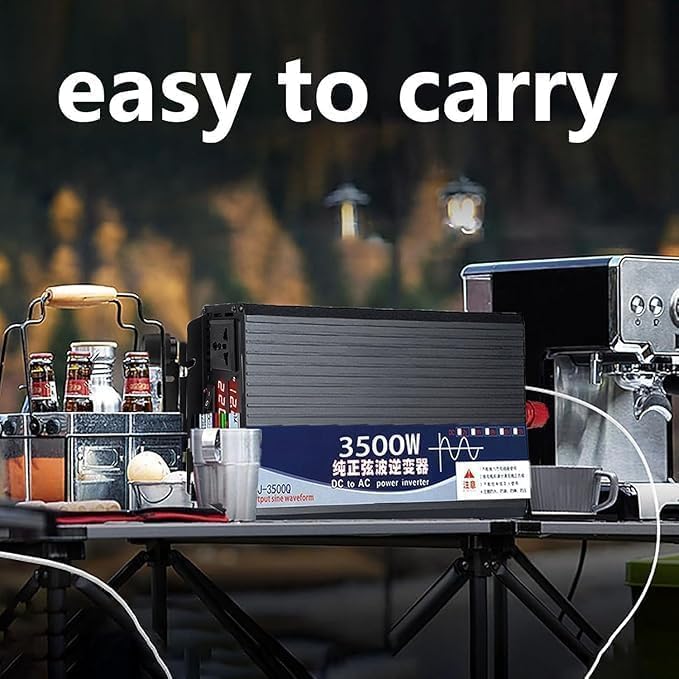 3500 Watt Power Inverter 12V DC to 220V AC Converter, RV Inverter, LED Display with 2 AC Outlets Dual Fans Radiating, for RV, Camp and Home, Electric Tool Pure Sine Wave Inverter (220V, 3500W 12V)