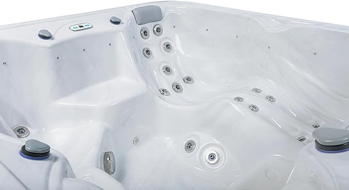 Bueno Spa New York 6 - Person - 49 Jet Hot Tub with New Artic Max Insulation, LED Lights, Ozonator, and Cover